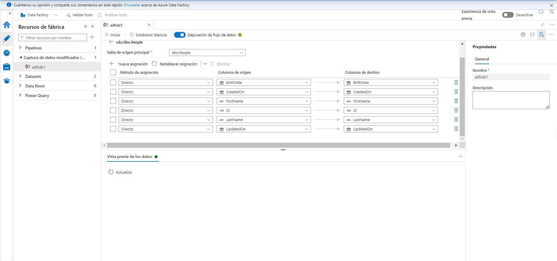 Change Data Capture en Azure SQL Database y Azure Data Factory ...